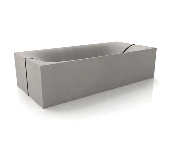 dade WAVE CUBED concrete bathtub with stripe | Bañeras | Dade Design AG concrete works Beton