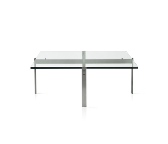 PK65™ | Coffee table | Glass | Brushed stainless steel base | Couchtische | Fritz Hansen