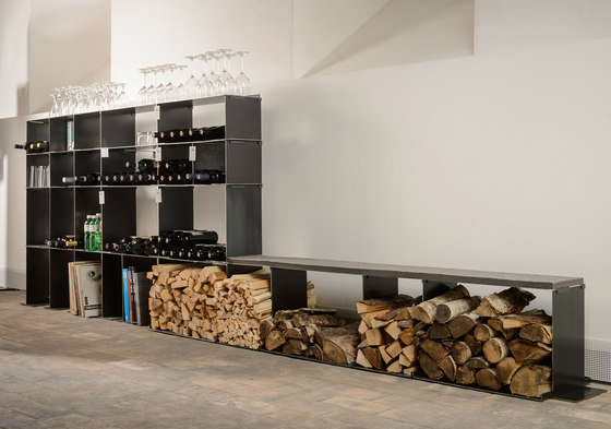 wineTee® wood log holder | Faszination in Stahl | Accesorios de chimenea | lebenszubehoer by stef’s