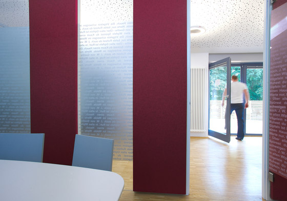 WALL COVER Glass wall by acousticpearls | Sound absorbing wall systems