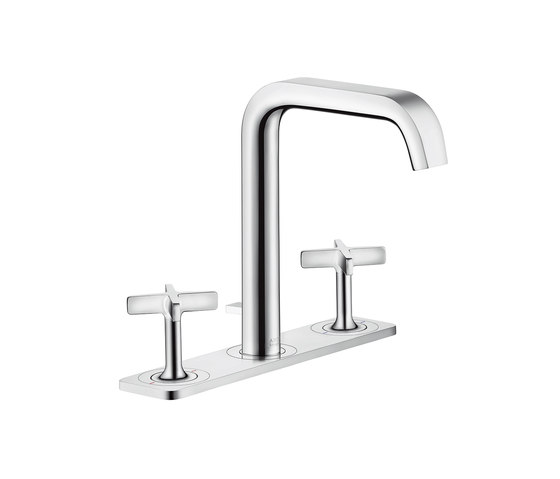AXOR Citterio E 3-hole basin mixer with pop-up waste set and plate | Wash basin taps | AXOR