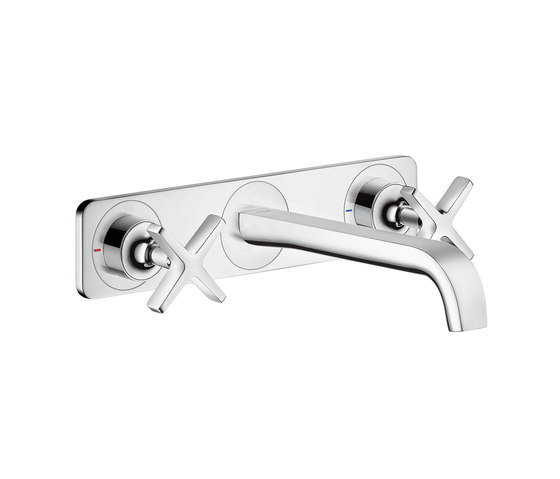 AXOR Citterio E 3-hole basin mixer for concealed installation with plate wall-mounted | Wash basin taps | AXOR