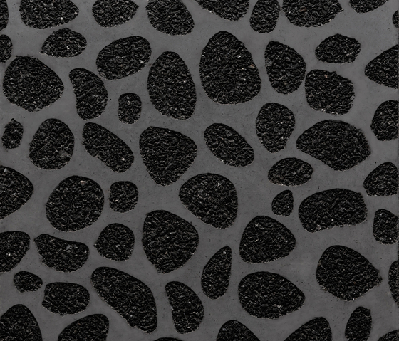 GCNature Pebbles25 nega black cement - black aggregate | Cemento a vista | Graphic Concrete