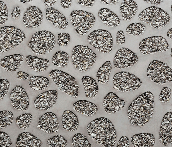 GCNature Pebbles25 nega grey cement - grey aggregate | Hormigón liso | Graphic Concrete