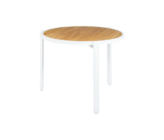 Allux stackable dining table Ø 90 cm (abstract slats) | Tables de repas | Mamagreen