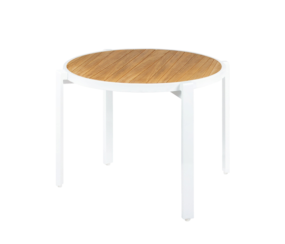 Allux stackable dining table Ø 120 cm (abstract slats) | Dining tables | Mamagreen