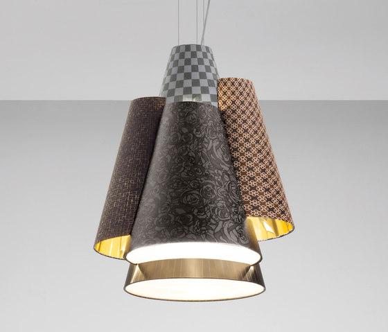 Melting Pot SP 60 dark patterns with diffusers and gold inside | Suspended lights | Axolight