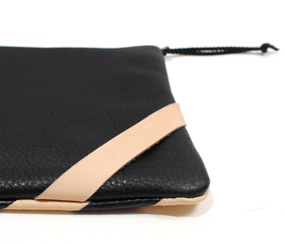 Black Lines Leather Clutch - 11x7.5 | Bags | AVO