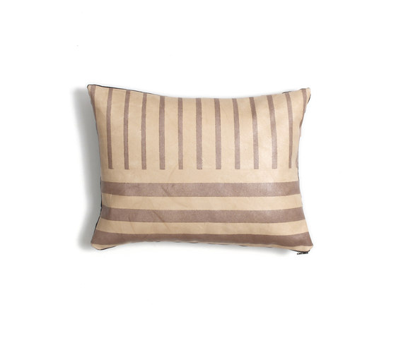 Desert Sand Stripe Leather Pillow - 12x16 | Cuscini | AVO