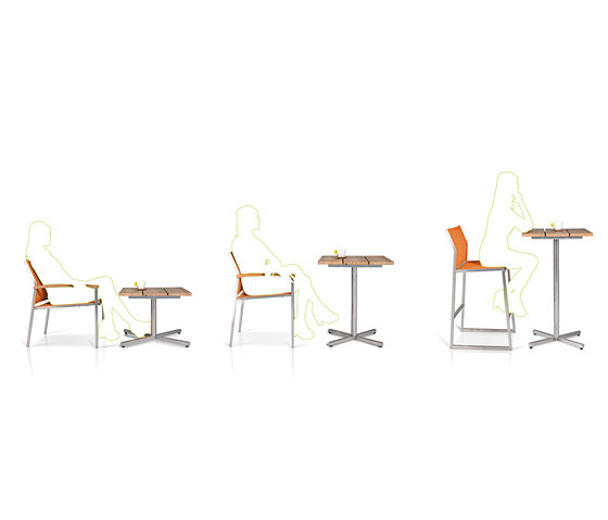 Oko bar table 60x60 cm (Base C - diagonal) | Tables hautes | Mamagreen