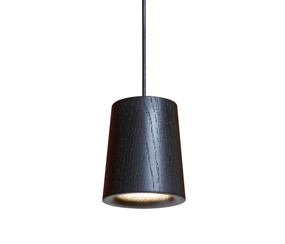 Solid | Pendant Cone in Black Stained Oak | Lampade sospensione | Terence Woodgate