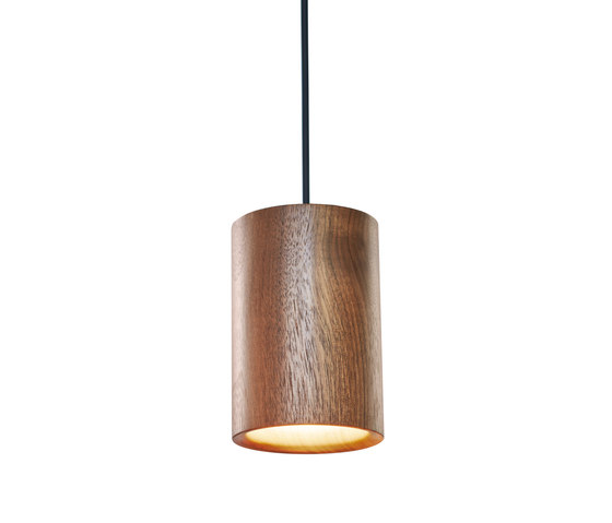 Solid | Pendant Cylinder in Walnut | Suspended lights | Terence Woodgate