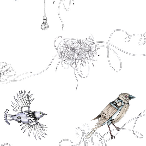Street Art | Mechanical Birds - Save the urban nature | Bespoke wall coverings | Mr Perswall