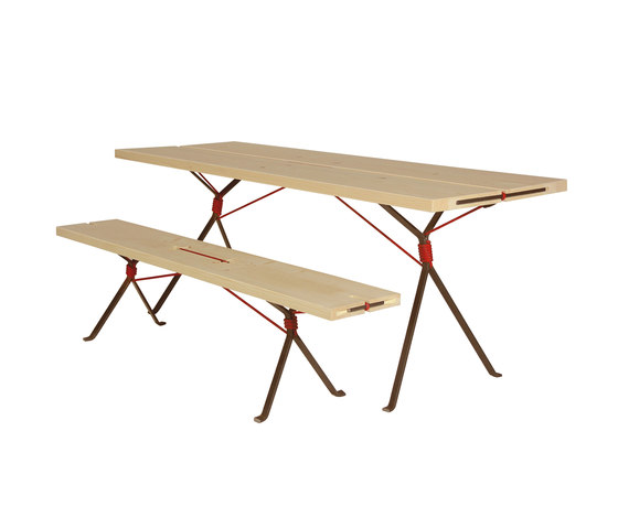 Kampenwand Bench and Table | Sistemi tavoli sedie | Nils Holger Moormann