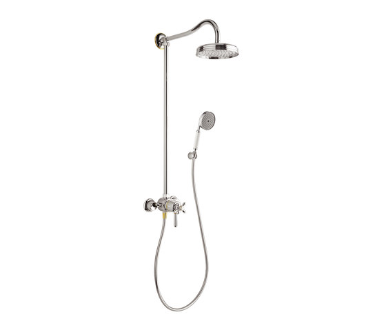 AXOR Carlton Showerpipe with thermostatic mixer and 1jet overhead shower EcoSmart 9 l/min | Rubinetteria doccia | AXOR