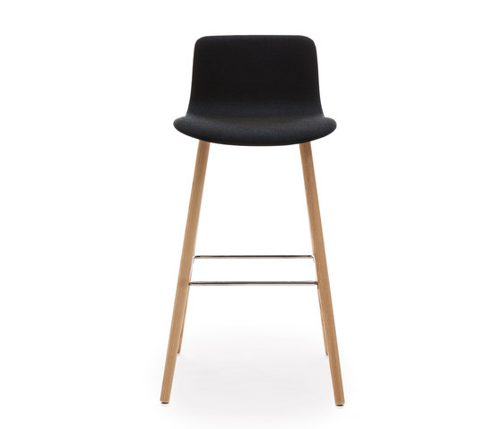 Sola Barstool Wooden Base Upholstered Low Backrest | Bar stools | Martela