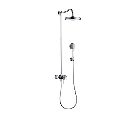 AXOR Montreux Showerpipe with thermostatic mixer and 1jet overhead shower EcoSmart 9 l/min | Grifería para duchas | AXOR