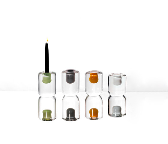 cave candlestick 1 hole linden green | Candlesticks / Candleholder | SkLO