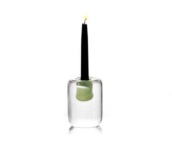 cave candlestick 1 hole linden green | Portacandele | SkLO