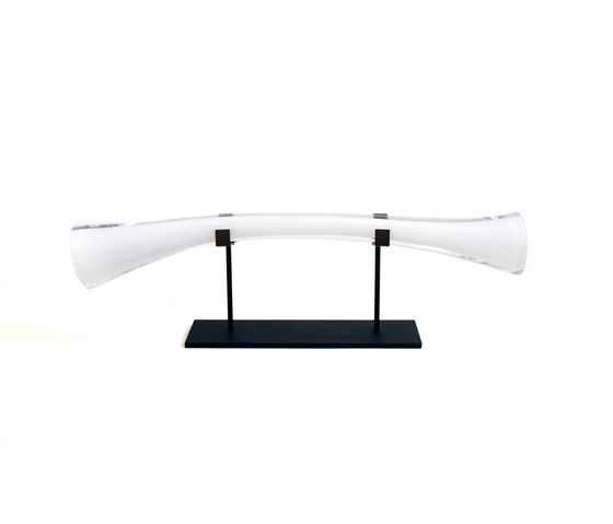 pull rod object white w/ horiz table stand dark oxidized | Objets | SkLO