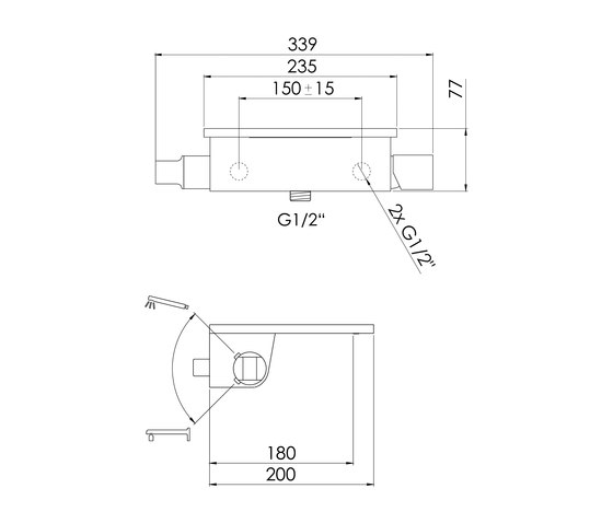 240 1100 Exposed single lever mixer ½“ for bathtub | Grifería para bañeras | Steinberg