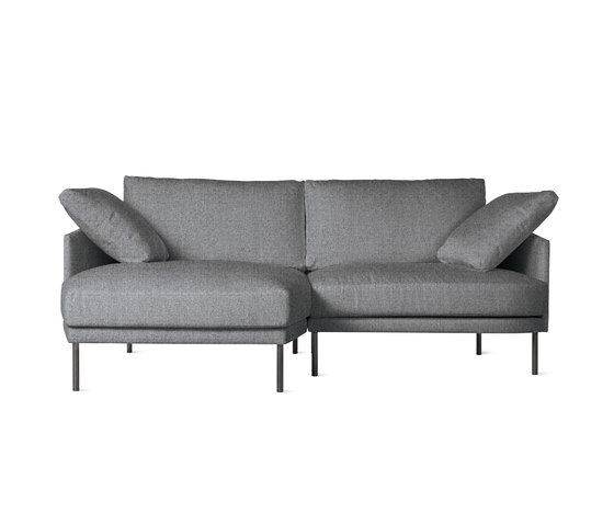 Camber Compact Sectional in Fabric, Left, Onyx Legs | Sofas | Design Within Reach