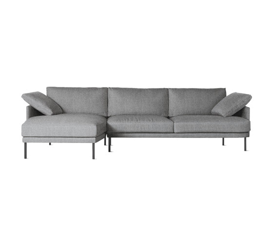 Camber Full Sectional in Fabric, Left, Onyx Legs | Sofas | Design Within Reach