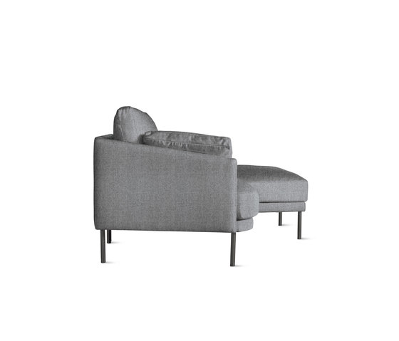 Camber Compact Sectional in Fabric, Right, Onyx Legs | Divani | Design Within Reach