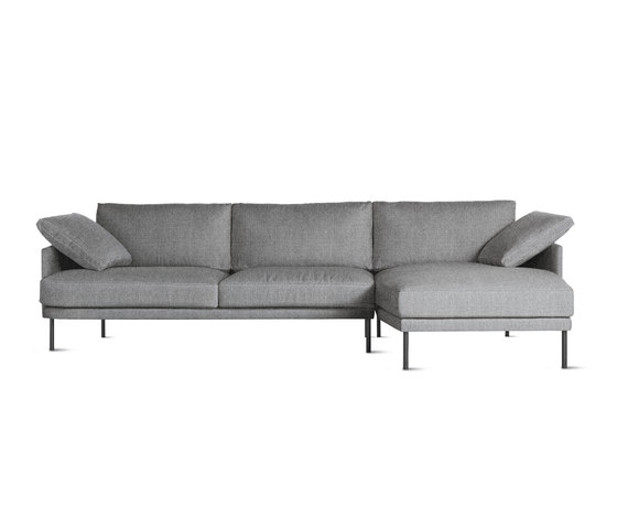 Camber Full Sectional in Fabric, Right, Onyx Legs | Sofas | Design Within Reach