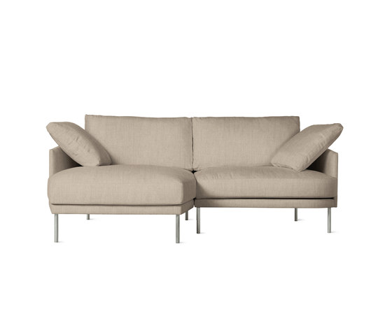 Camber Compact Sectional in Fabric, Left, Stainless Legs | Divani | Design Within Reach