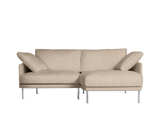 Camber Compact Sectional in Fabric, Right, Stainless Legs | Divani | Design Within Reach