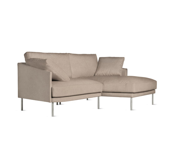 Camber Compact Sectional in Fabric, Right, Stainless Legs | Sofás | Design Within Reach