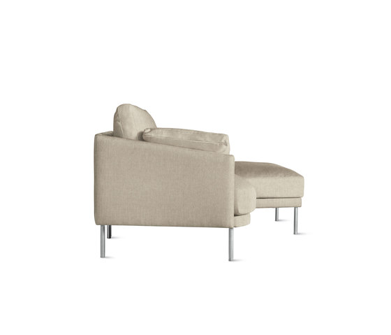Camber Compact Sectional in Fabric, Right, Stainless Legs | Sofas | Design Within Reach