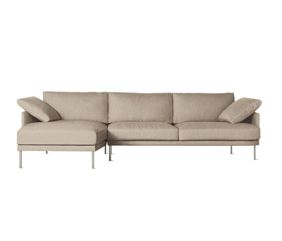 Camber Full Sectional in Fabric, Left, Stainless Legs | Sofás | Design Within Reach