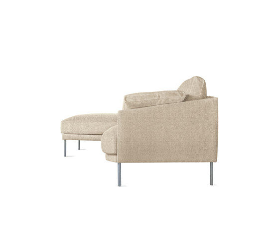 Camber Full Sectional in Fabric, Left, Stainless Legs | Divani | Design Within Reach