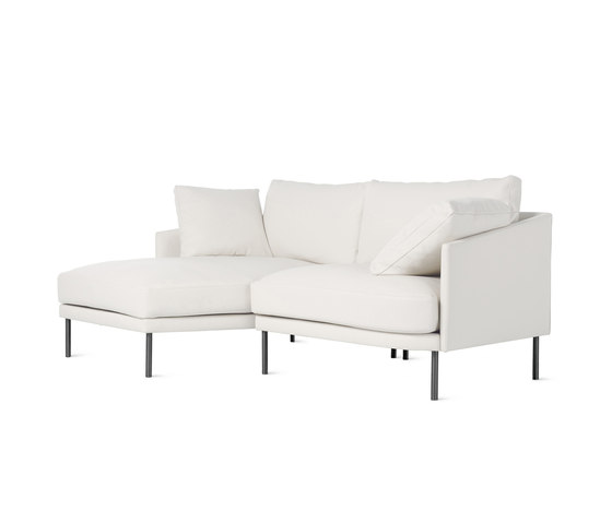 Camber Compact Sectional in Leather, Left, Onyx Legs | Canapés | Design Within Reach