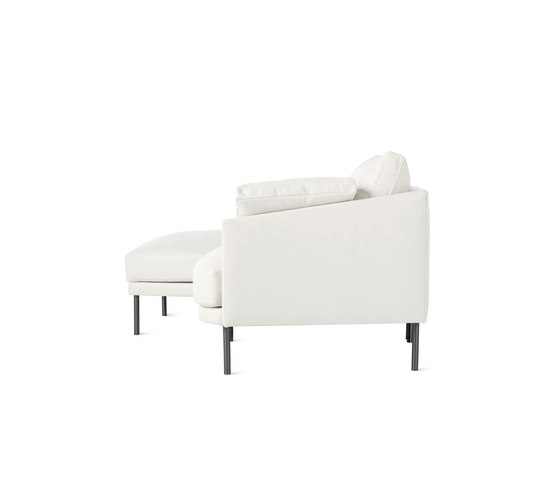 Camber Compact Sectional in Leather, Left, Onyx Legs | Canapés | Design Within Reach