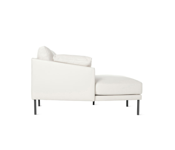Camber Compact Sectional in Leather, Left, Onyx Legs | Divani | Design Within Reach