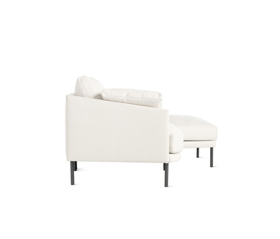Camber Compact Sectional in Leather, Right, Onyx Legs | Sofas | Design Within Reach