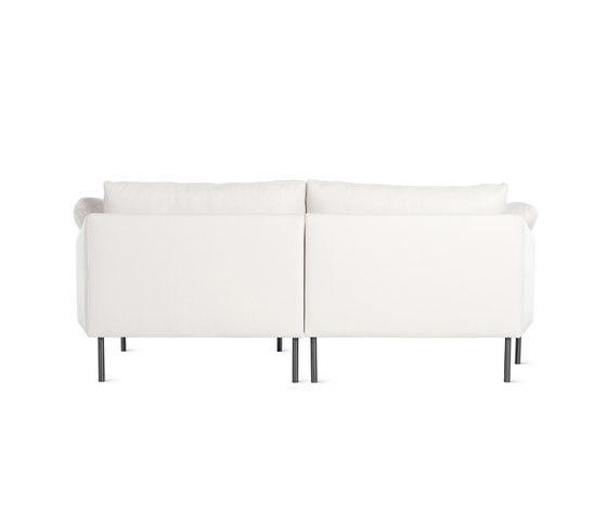 Camber Compact Sectional in Leather, Right, Onyx Legs | Canapés | Design Within Reach