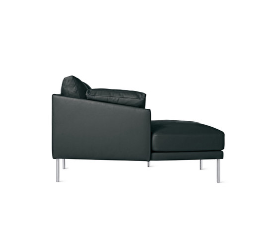 Camber Compact Sectional in Leather, Left, Stainless Legs | Sofas | Design Within Reach