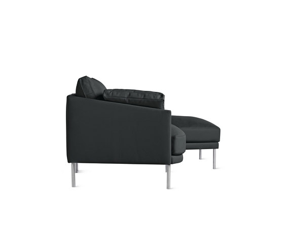Camber Compact Sectional in Leather, Right, Stainless Legs | Canapés | Design Within Reach