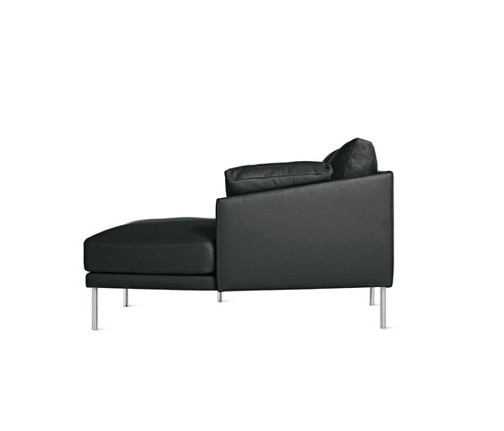 Camber Compact Sectional in Leather, Right, Stainless Legs | Sofas | Design Within Reach