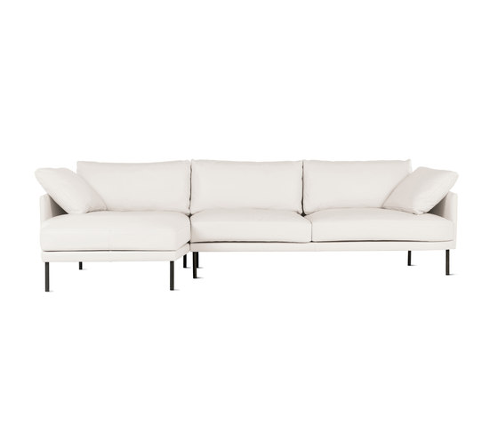 Camber Full Sectional in Leather, Left, Onyx Legs | Sofas | Design Within Reach
