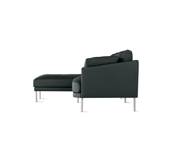 Camber Full Sectional in Leather, Left, Stainless Legs | Sofas | Design Within Reach