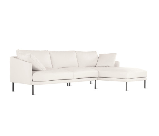 Camber Full Sectional in Leather, Right, Onyx Legs | Divani | Design Within Reach