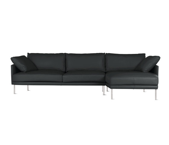 Camber Full Sectional in Leather, Right, Stainless Legs | Divani | Design Within Reach