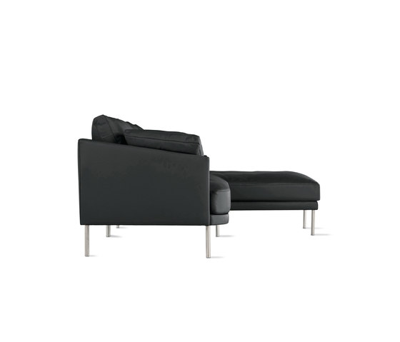 Camber Full Sectional in Leather, Right, Stainless Legs | Sofás | Design Within Reach