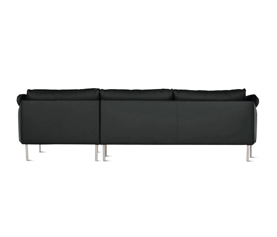Camber Full Sectional in Leather, Right, Stainless Legs | Sofas | Design Within Reach