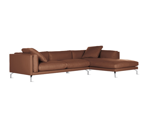 Como Sectional Chaise in Leather, Right | Divani | Design Within Reach